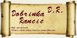 Dobrinka Rančić vizit kartica